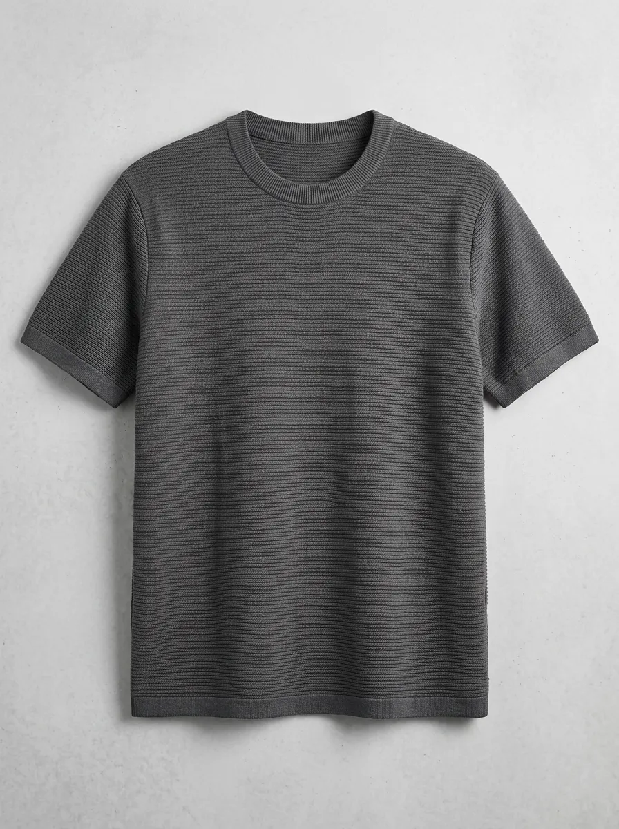 Refined Clean-Line Men's Knit Crew-Neck T-Shirt