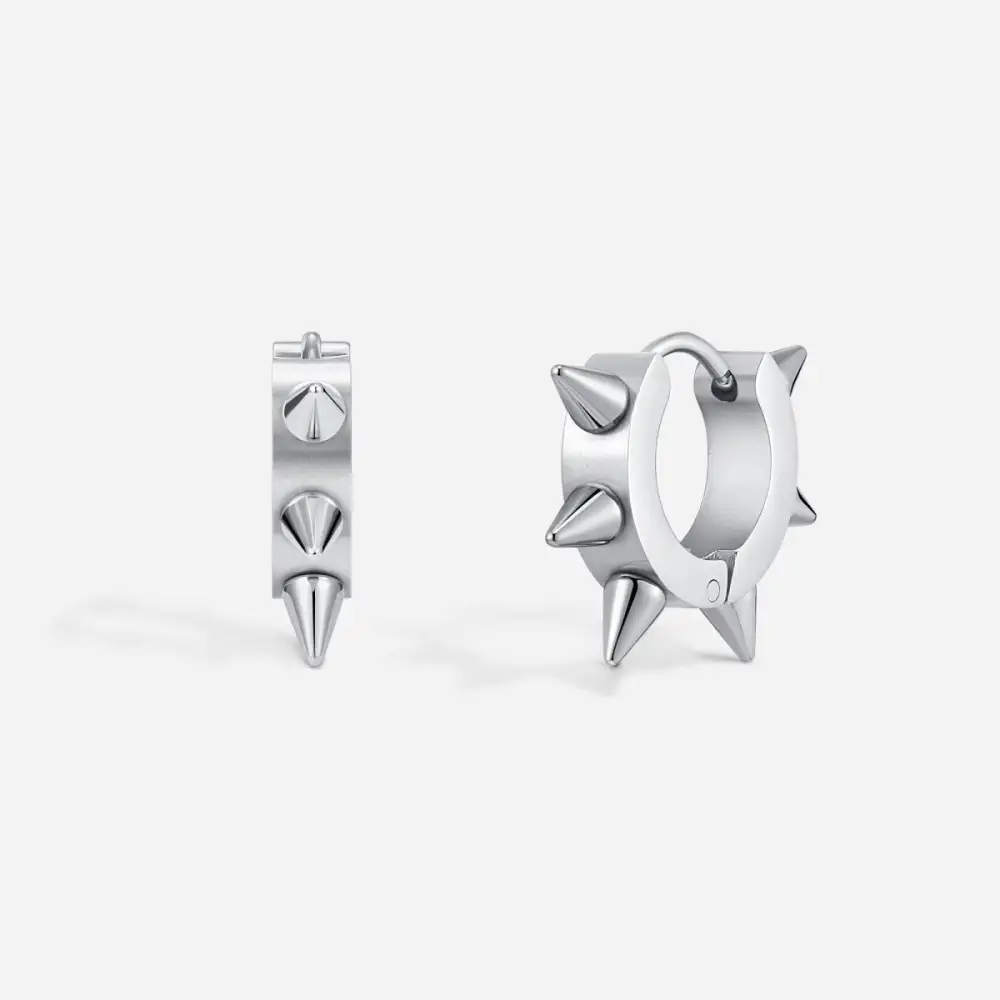Surgical Steel Spike Huggie Earring