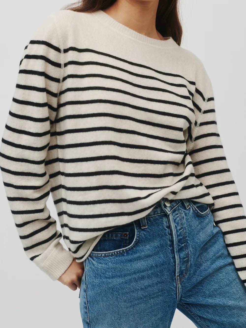Striped Cashmere Boyfriend Sweater