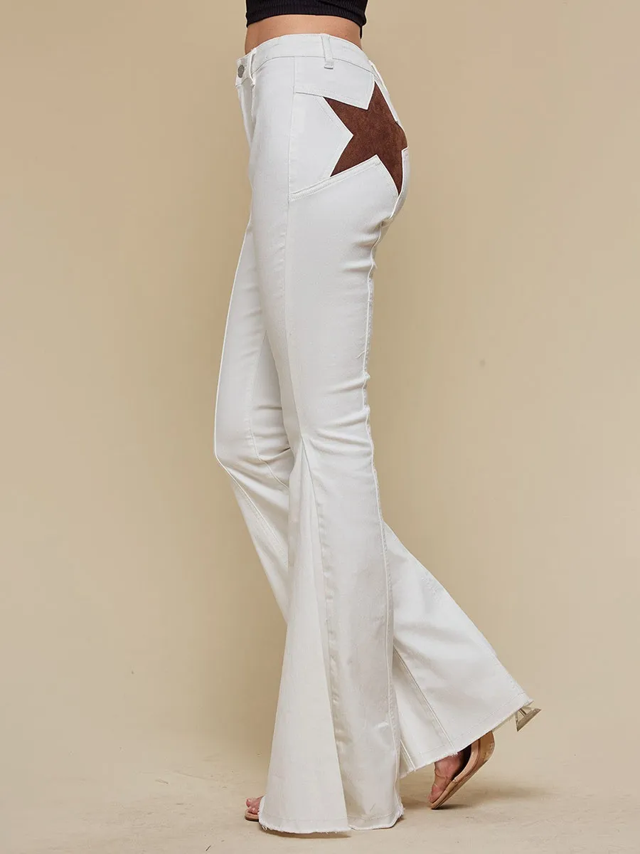 White Super Flare Jeans