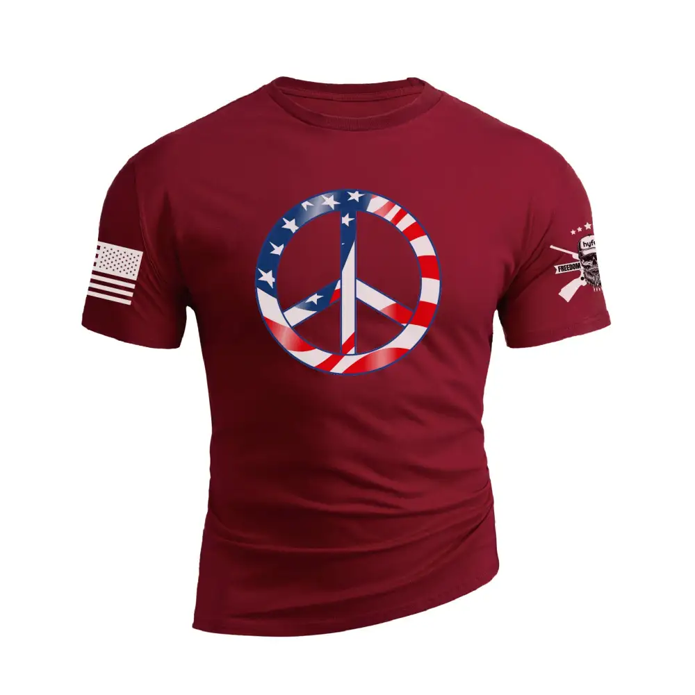 USA FLAG LOVE PEACE GRAPHIC TEE