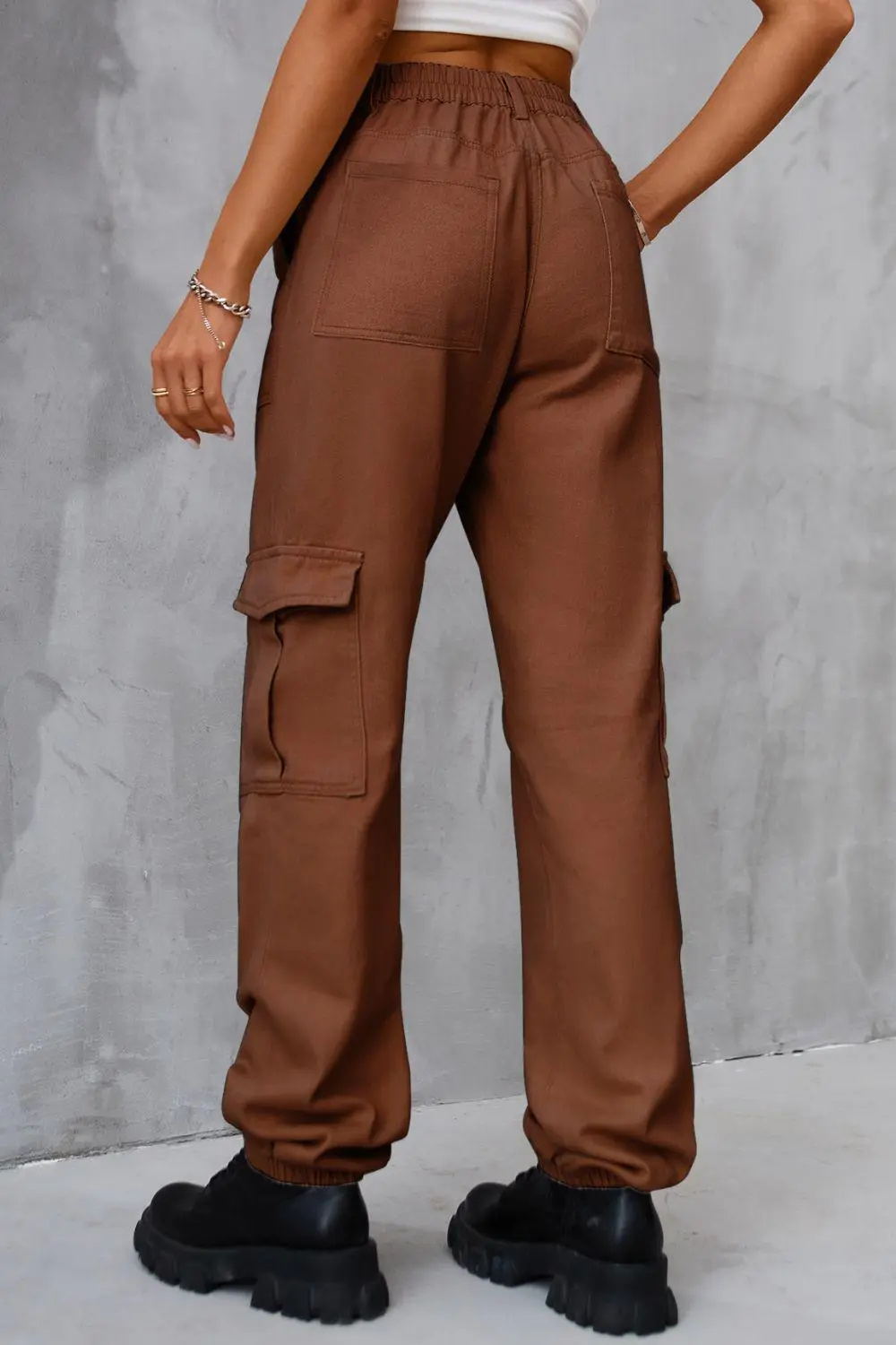 Utility High Waist Pocketed Denim Jeans