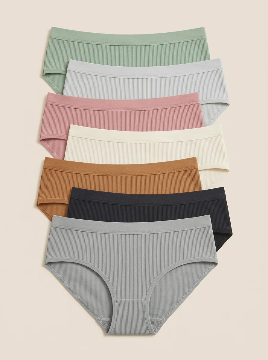 Women's Streamlined Ribbed Mid-Rise Briefs 6-Pack