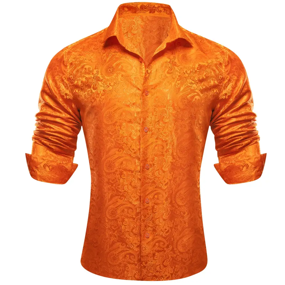 Tailored Paisley Long Sleeve Casual Dress Shirt