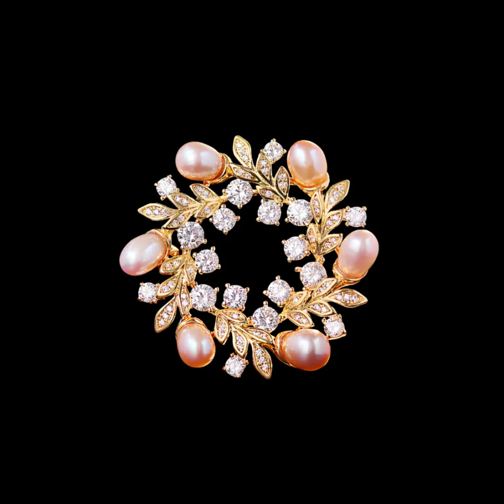 Olive Leaf Wreath Brooch