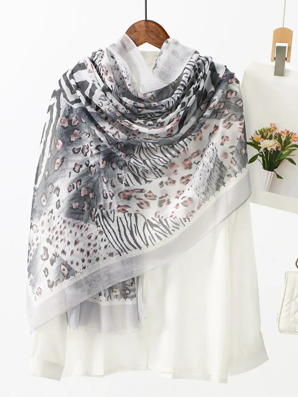 Multi Color Selectable Leopard Print Scarf Shawl Full Year
