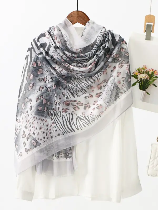 Multi Color Selectable Leopard Print Scarf Shawl Full Year