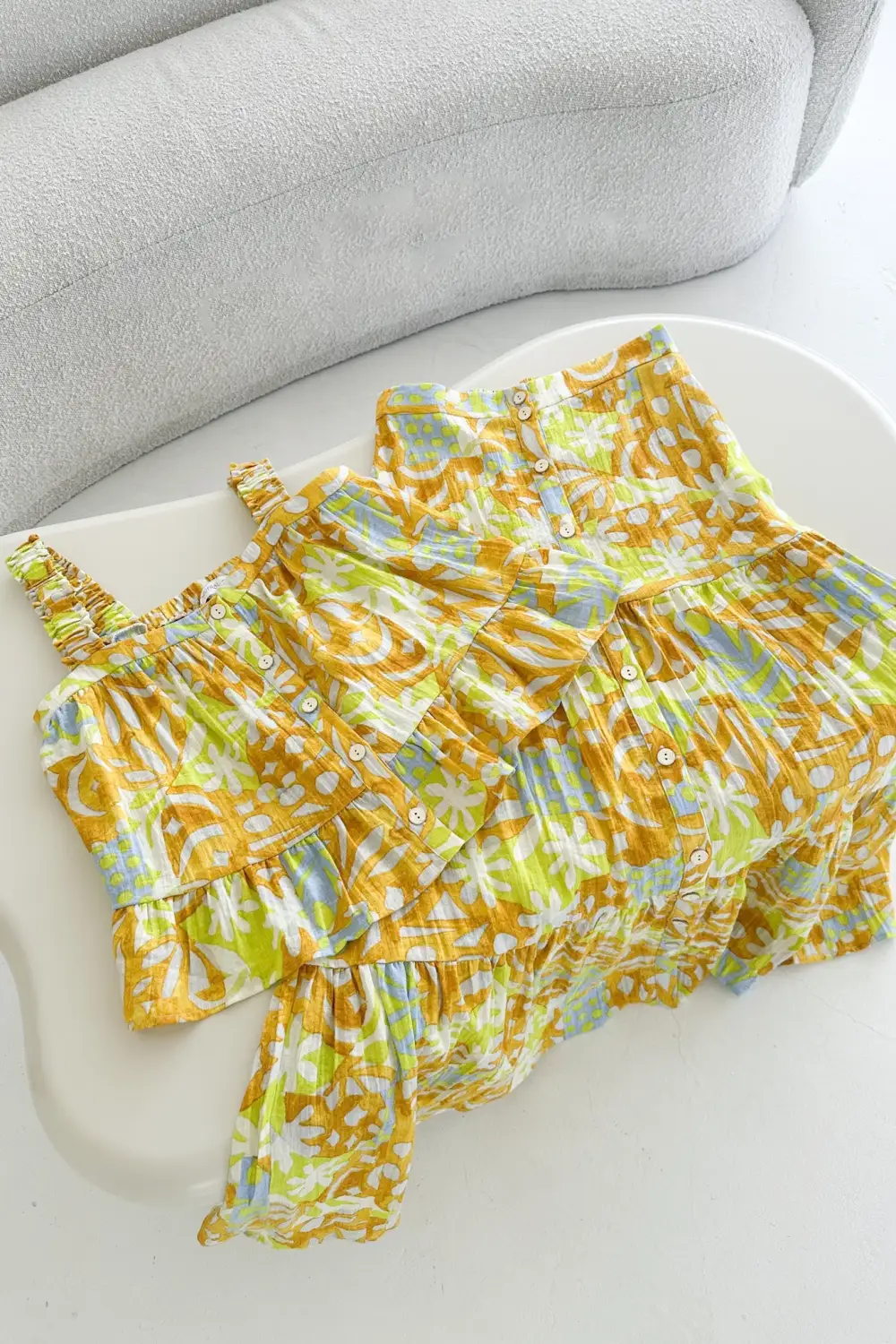 Smooth Printed Ruffle Top