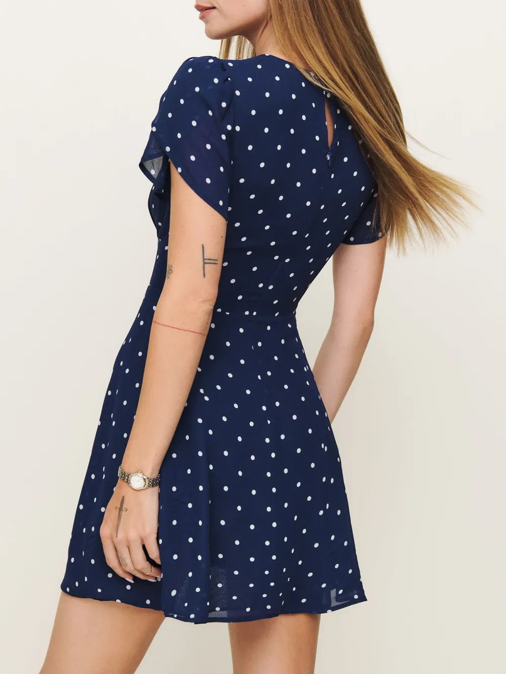 Polka Dot Puff Sleeve Mini Dress