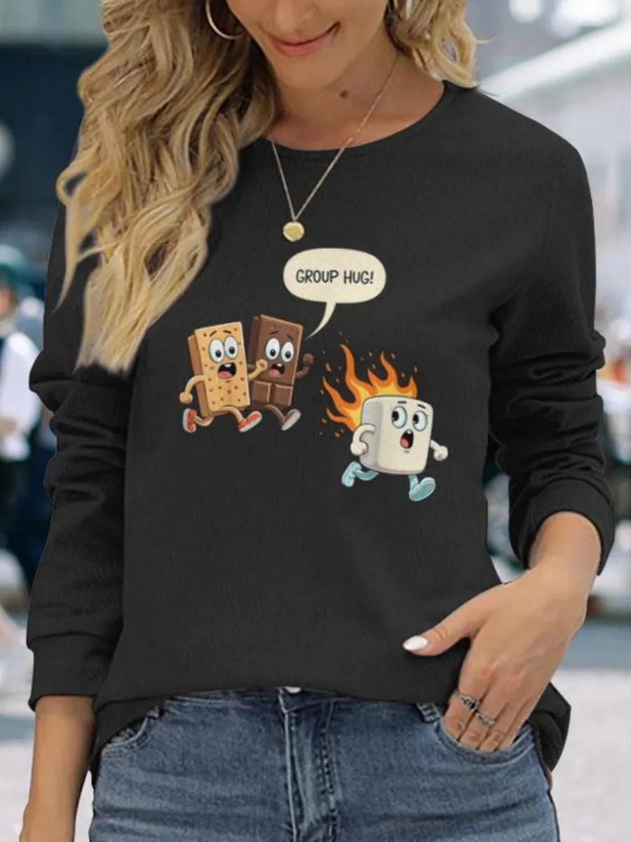 Food Printed Long Sleeve T-Shirt