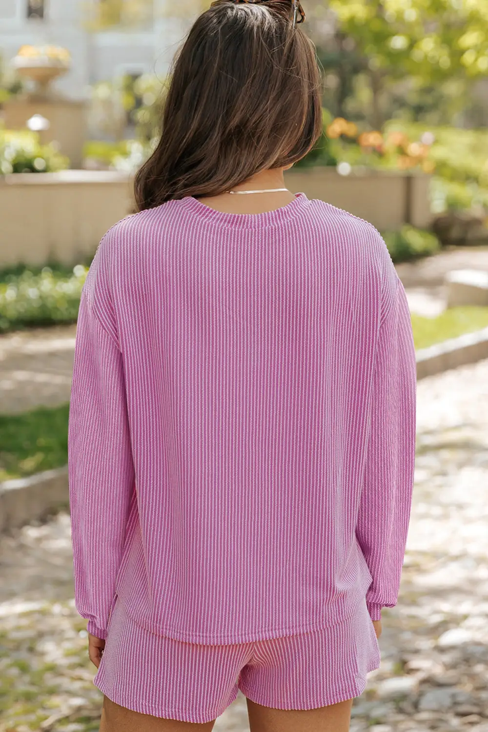 Long Sleeve Relaxed Shorts Lounge Set Shape