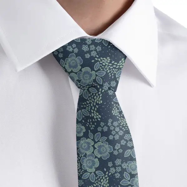 Distinctive Floral Design Necktie