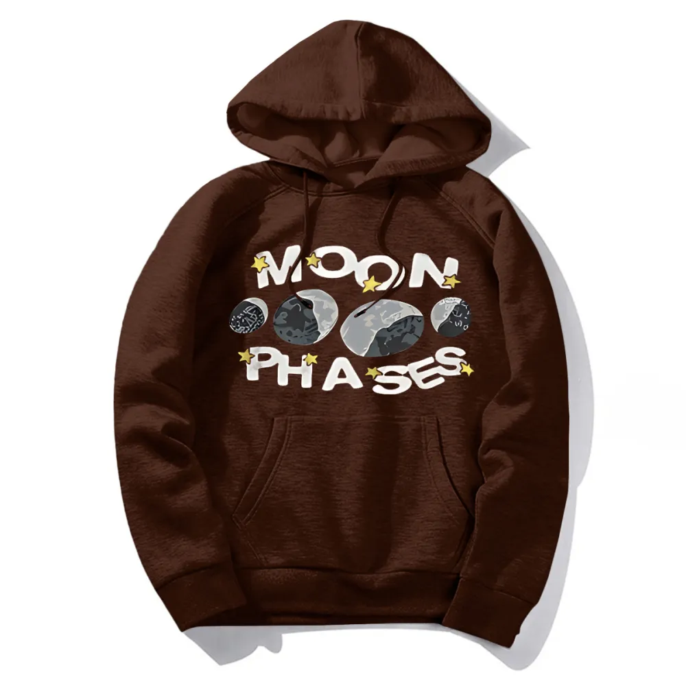 Sad Moon Print Hoodie