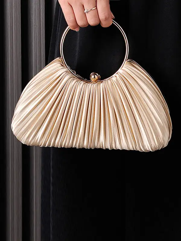 Pleated Panel Evening Clutch Bag