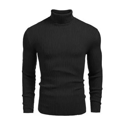 🔥 Limited-Time Sale – Men’s Knitted Ribbed Turtleneck Sweater | Warm. Stylish. Perfect for Fall & Winter.