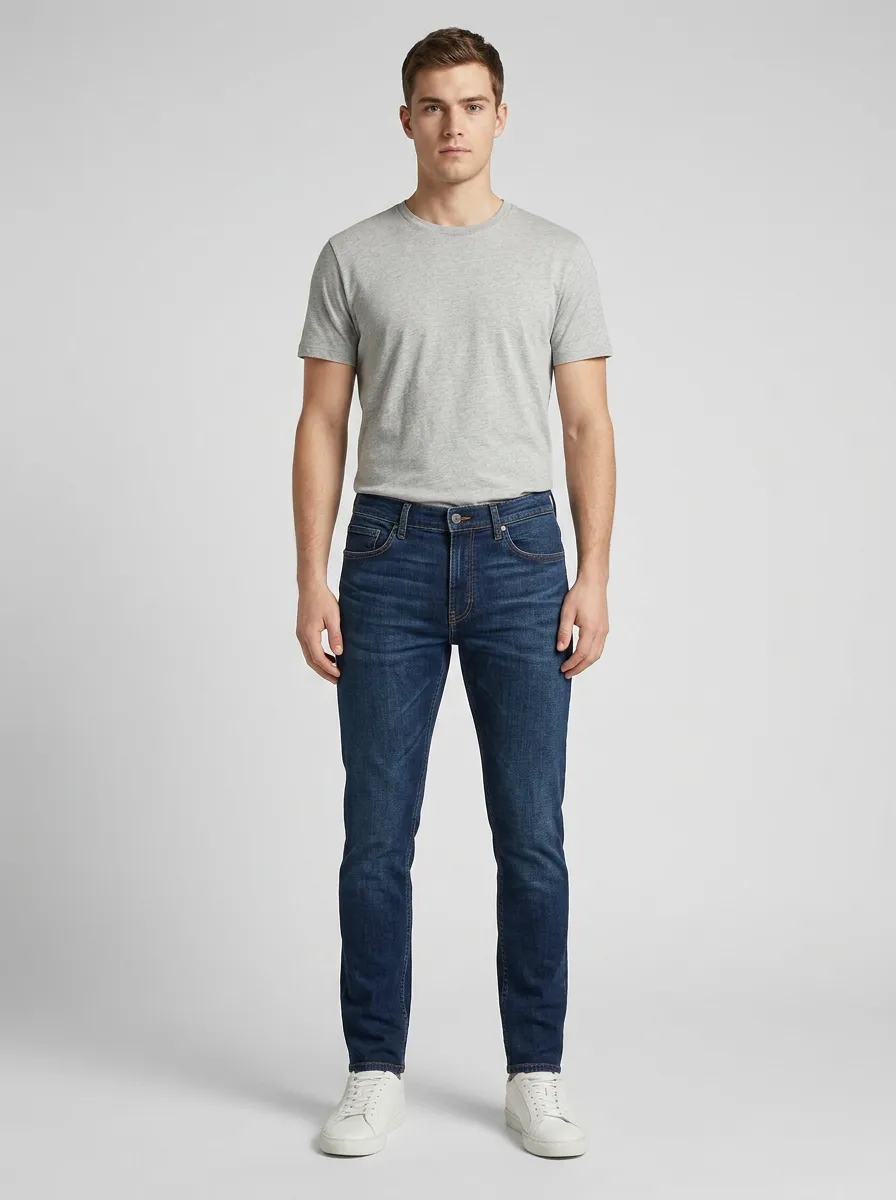 Natural Fit Slim Fit Flexible Denim Jeans