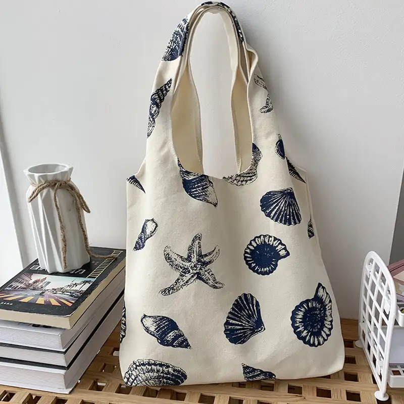 Fresh Shell Print Canvas Bag