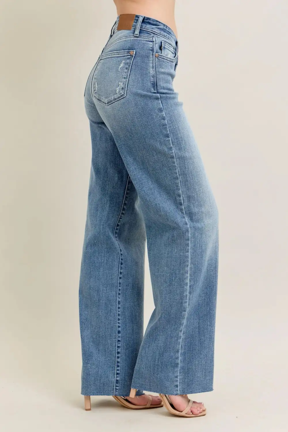 Refined Mid Rise Wide Leg Jeans