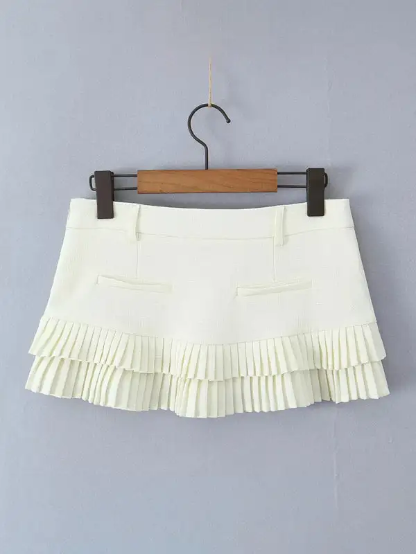 Practical Pleated Pocket Detail Skirt