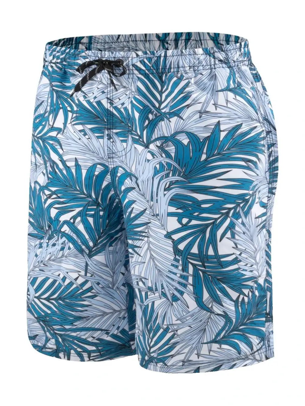 Men's Elastic Tropical Print Swim Trunks