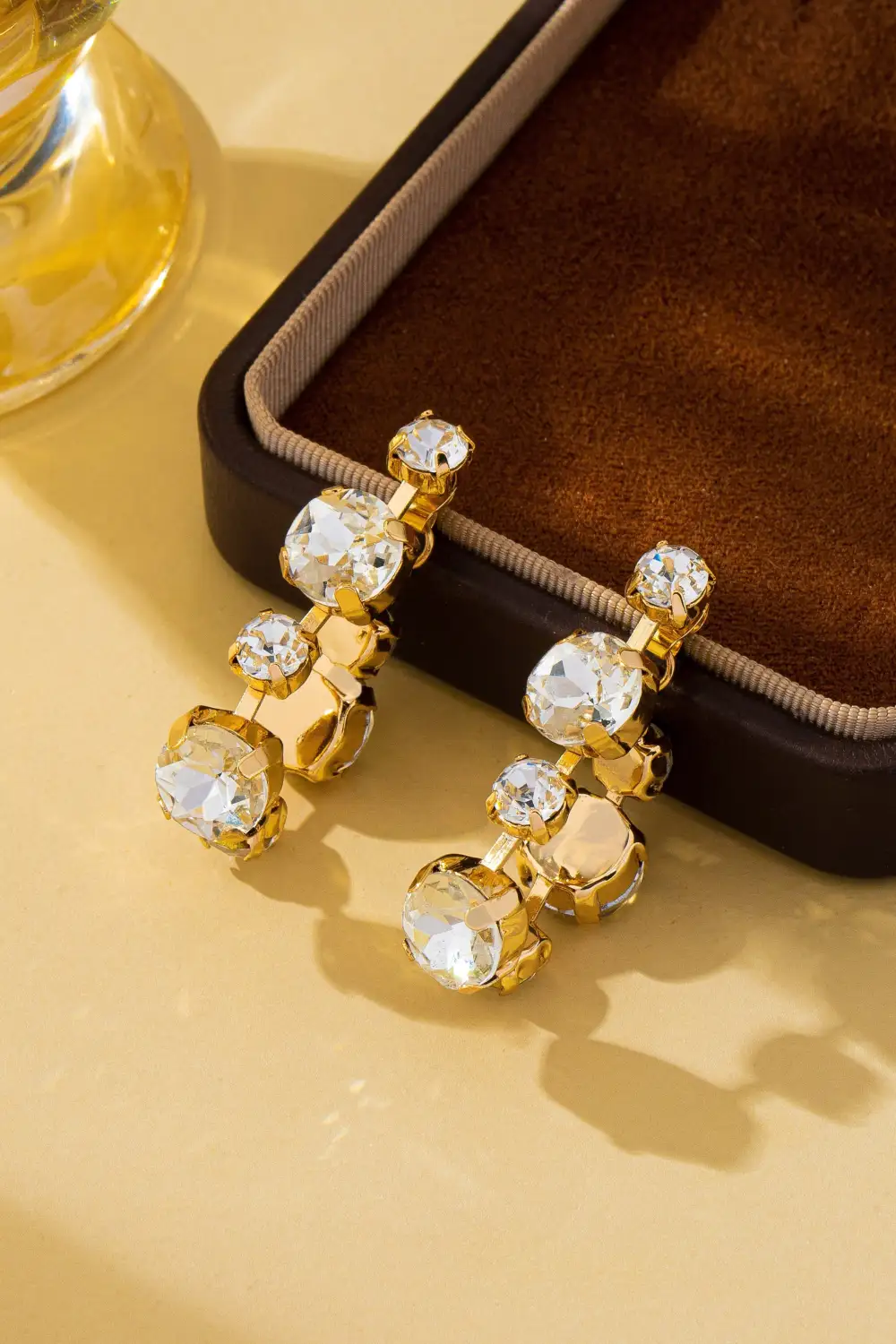 Cascading Round Cut Crystal Drop