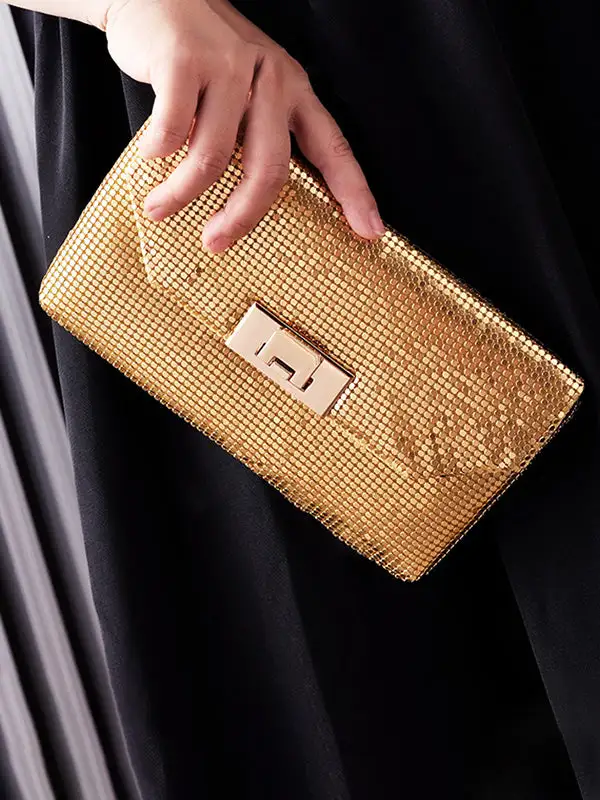 Shimmer Panel Wedding Clutch Bag