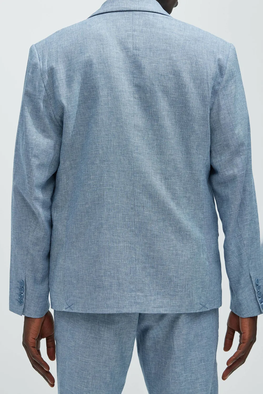 Linen Suit Jacket - Blue