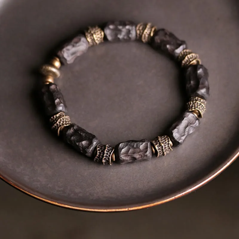 Ebony Wood Copper Bracelet