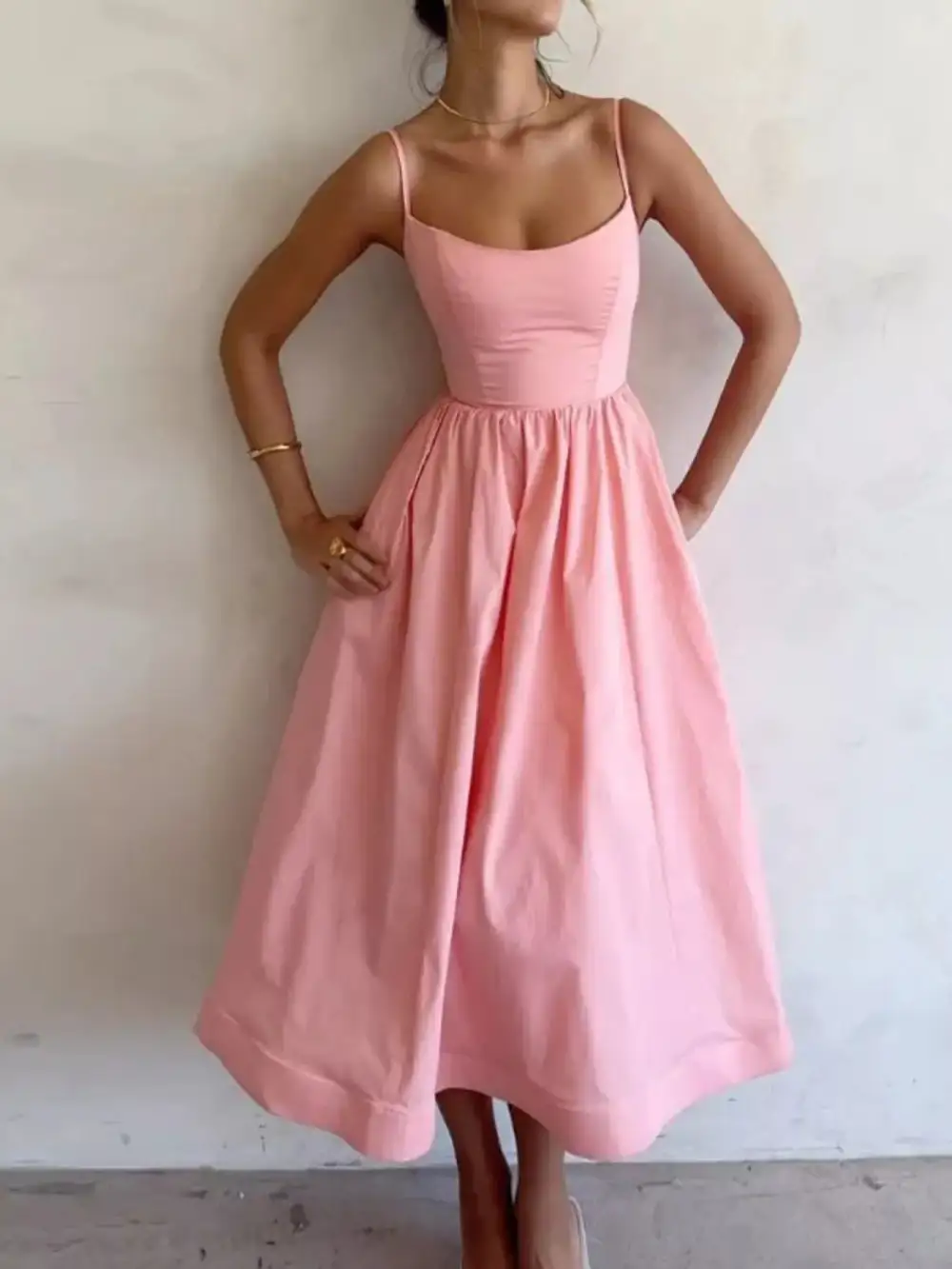 Scoop Neck Midi Dress