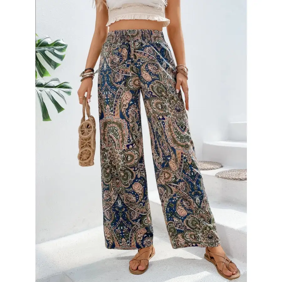 Soft Printed Wide Leg Pants