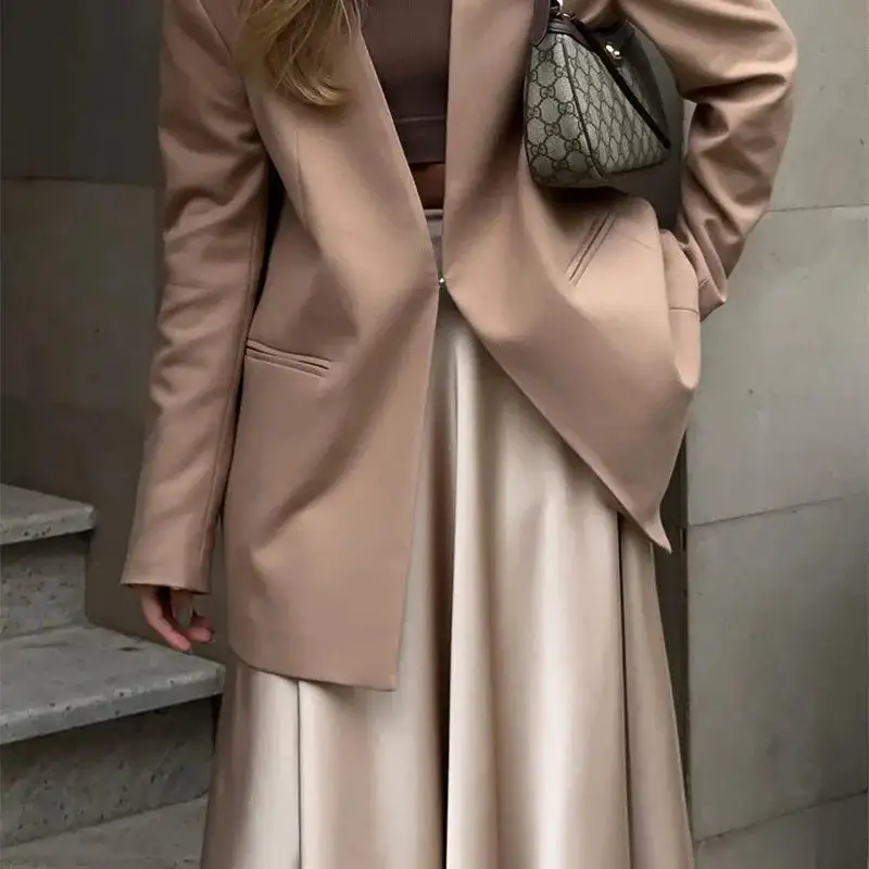 Satin A-Line Flared Skirt