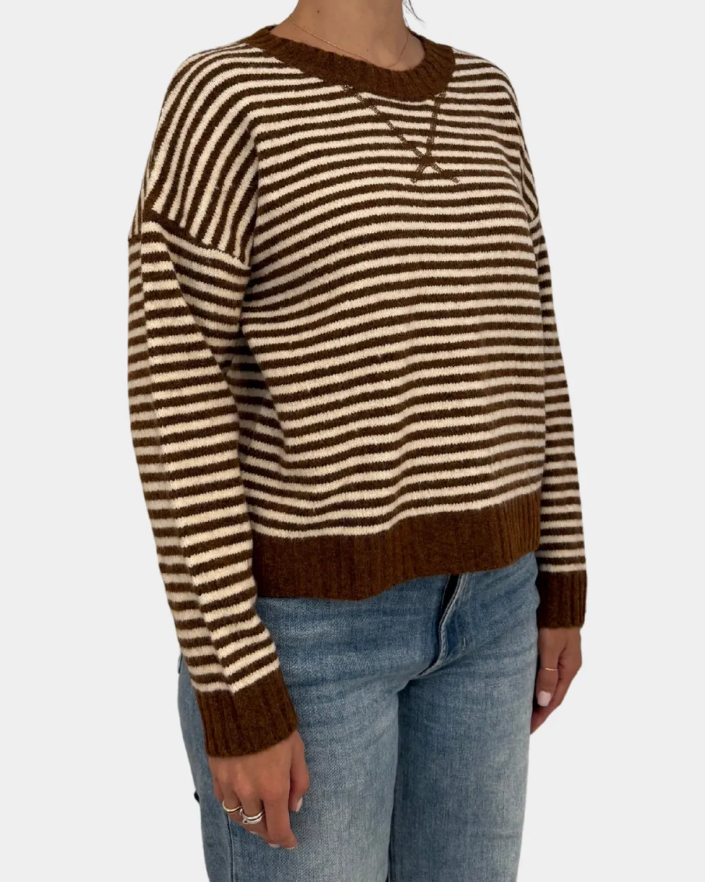 Crisscross Stitch Stripe Sweater