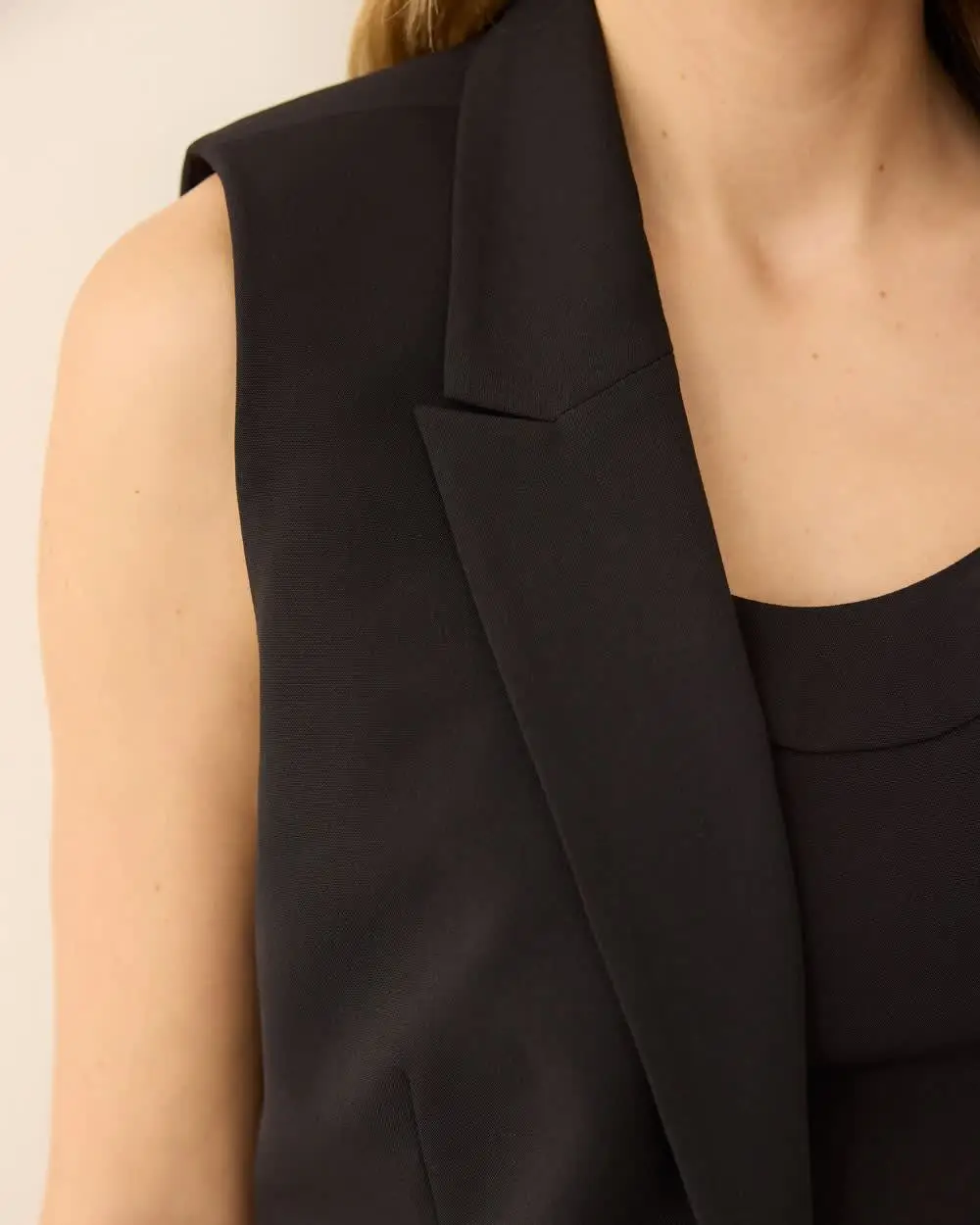 Long Sleeveless Vest Elegance