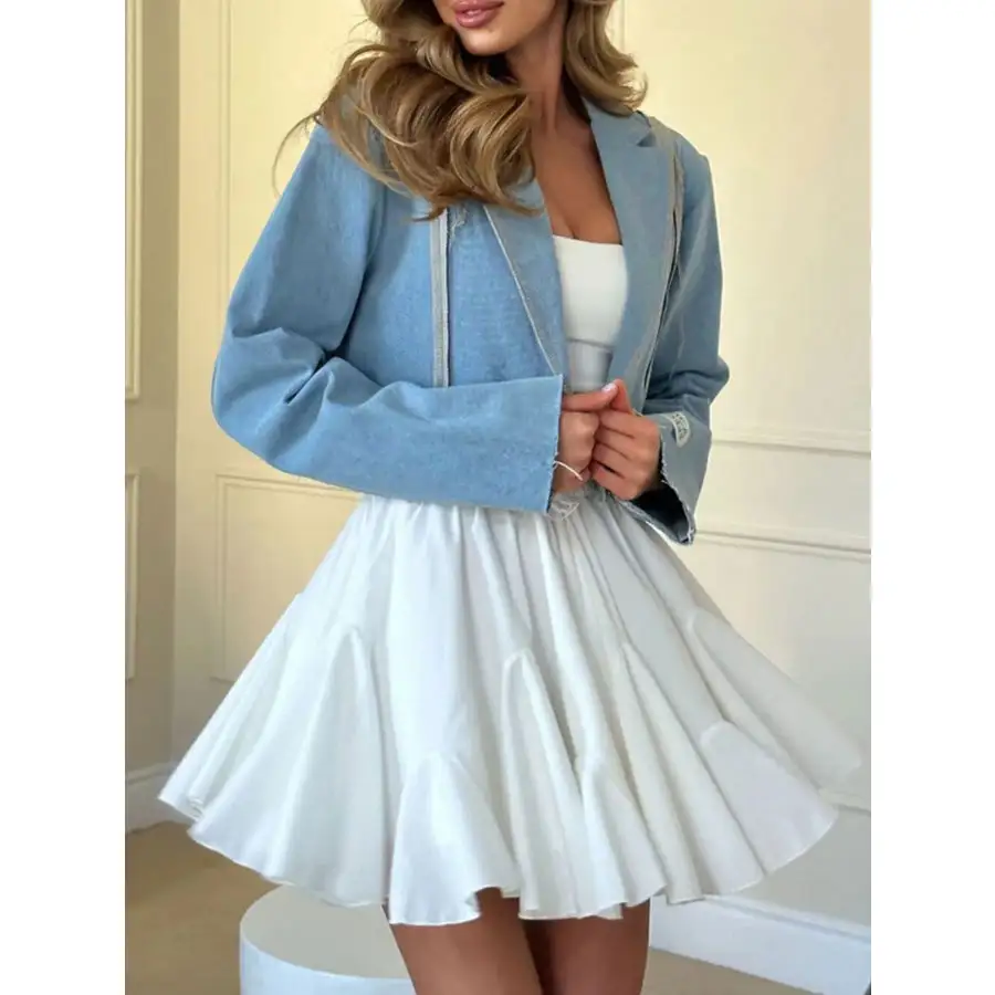 Elastic Waist Ruffled Hem Skirt