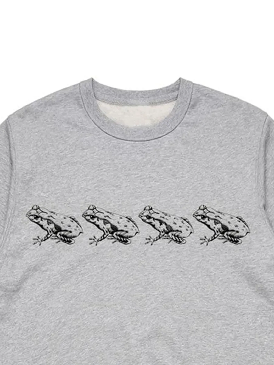 Simple and fashionable frog art pattern versatile casual sportswear shirt