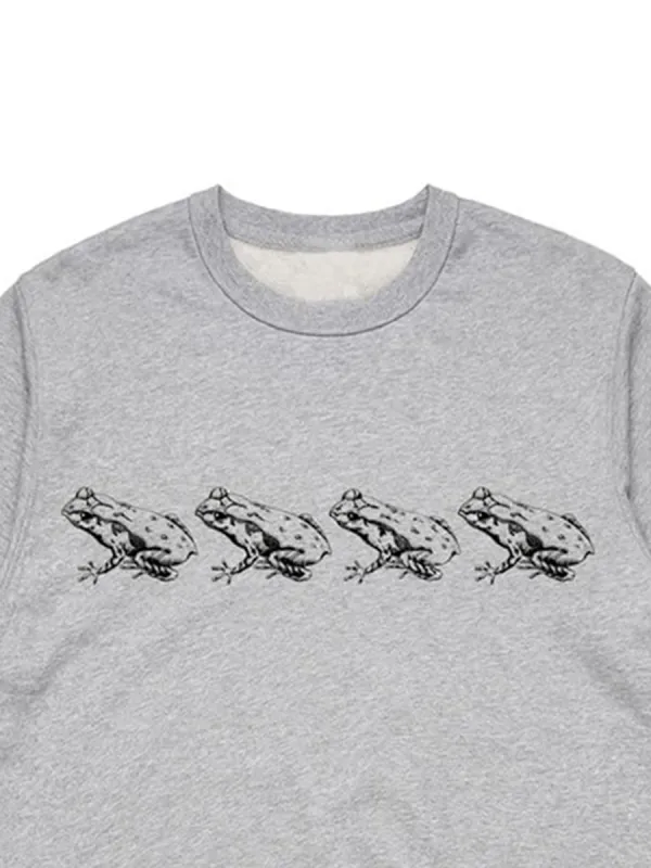Simple and fashionable frog art pattern versatile casual sportswear shirt