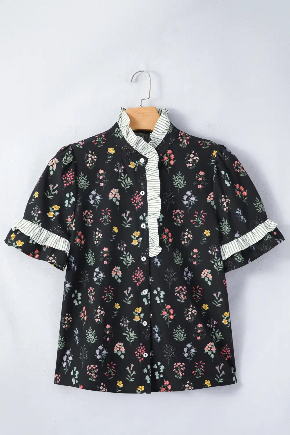 Floral Frill Detail Casual Shirt