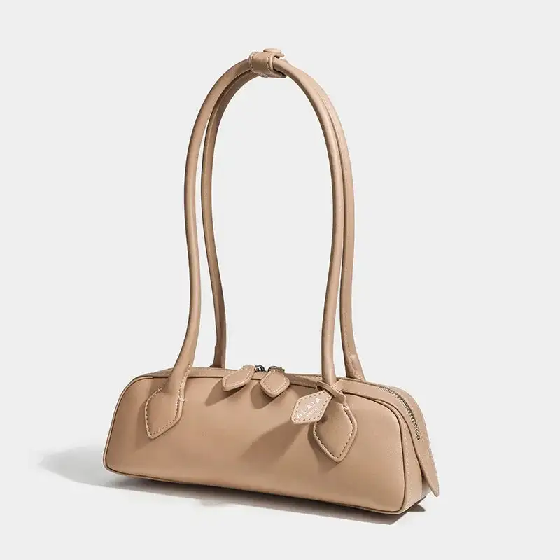 French Niche Sausage Bag – Retro Leather Underarm Crossbody