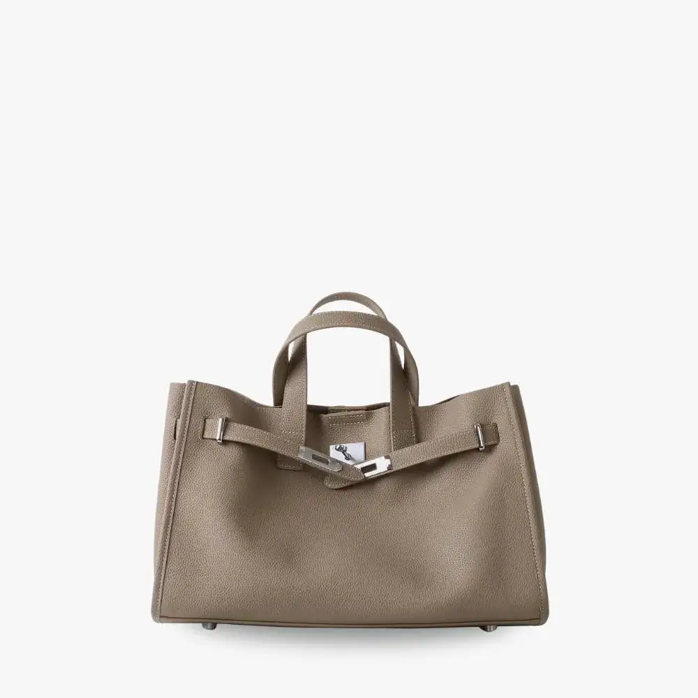 Open Top Soft Grain Shoulder Bag