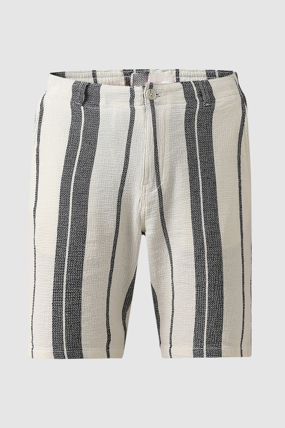 Beige Striped Co-ord Set Shorts