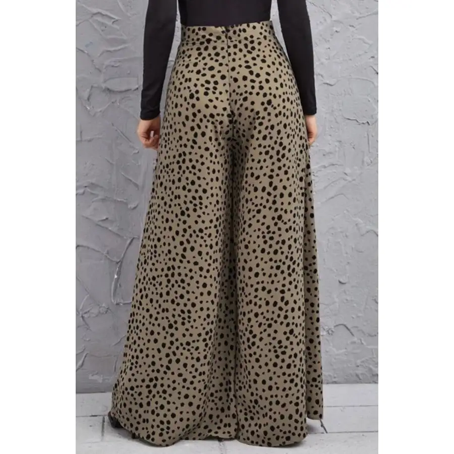 Animal Print High Rise Culottes Pants