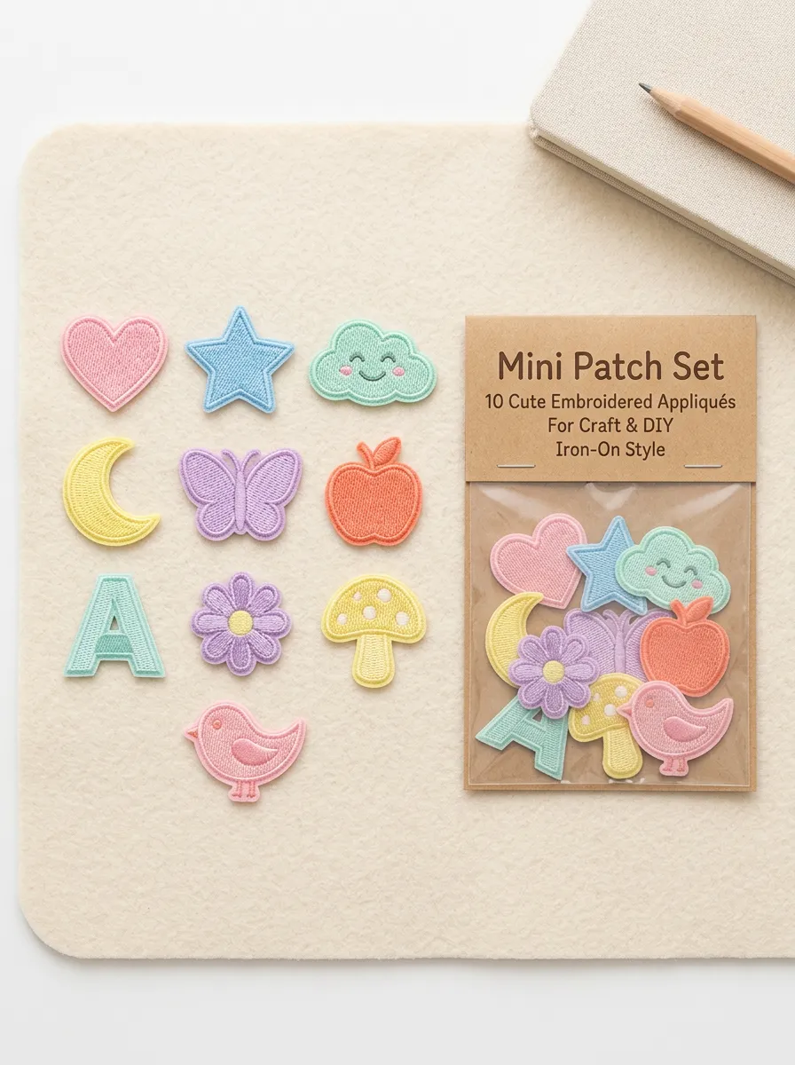 Assorted Icon Iron On Embroidered Patches Set