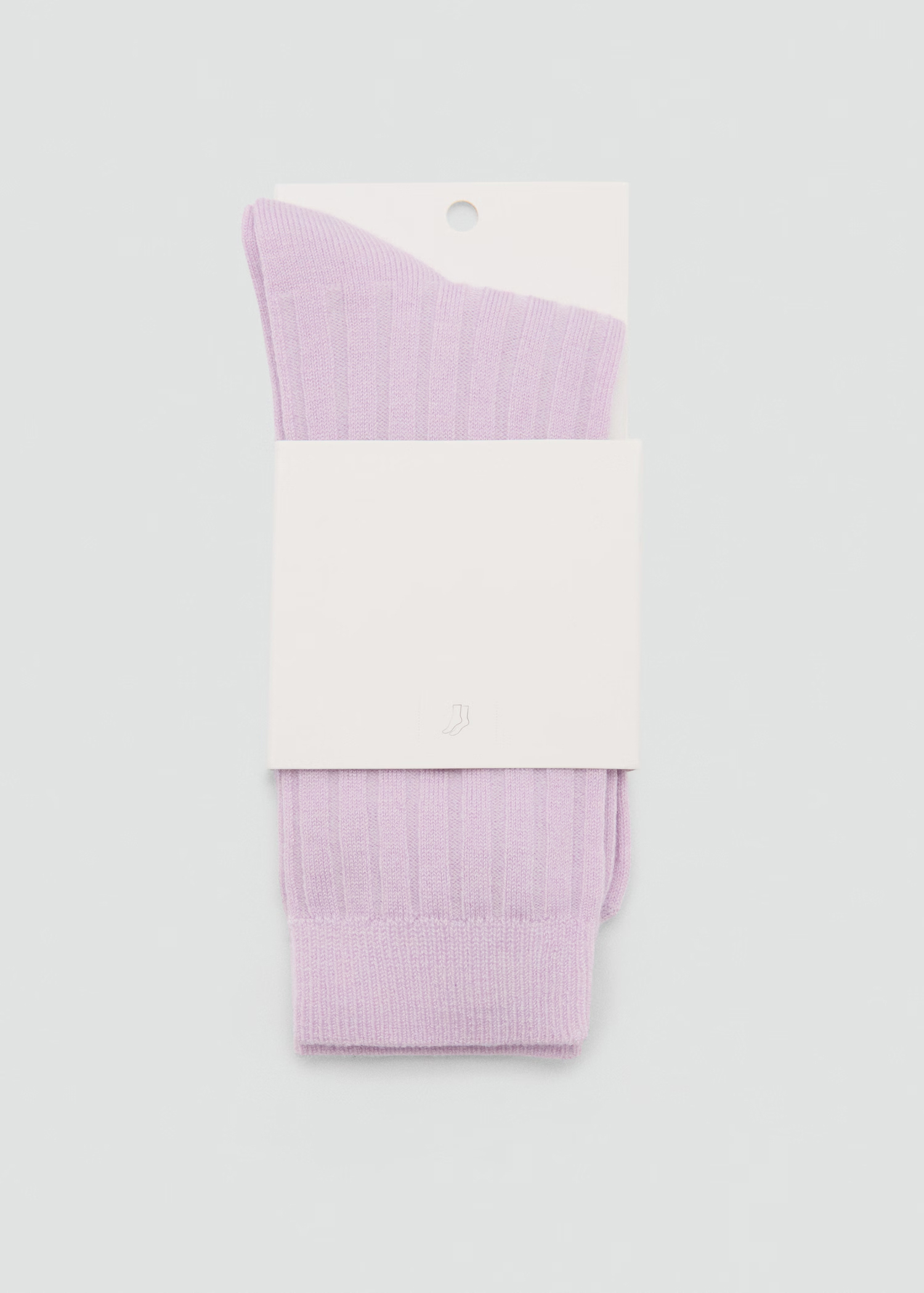 Lilac Casual Style Ribbed Wool Stocks
