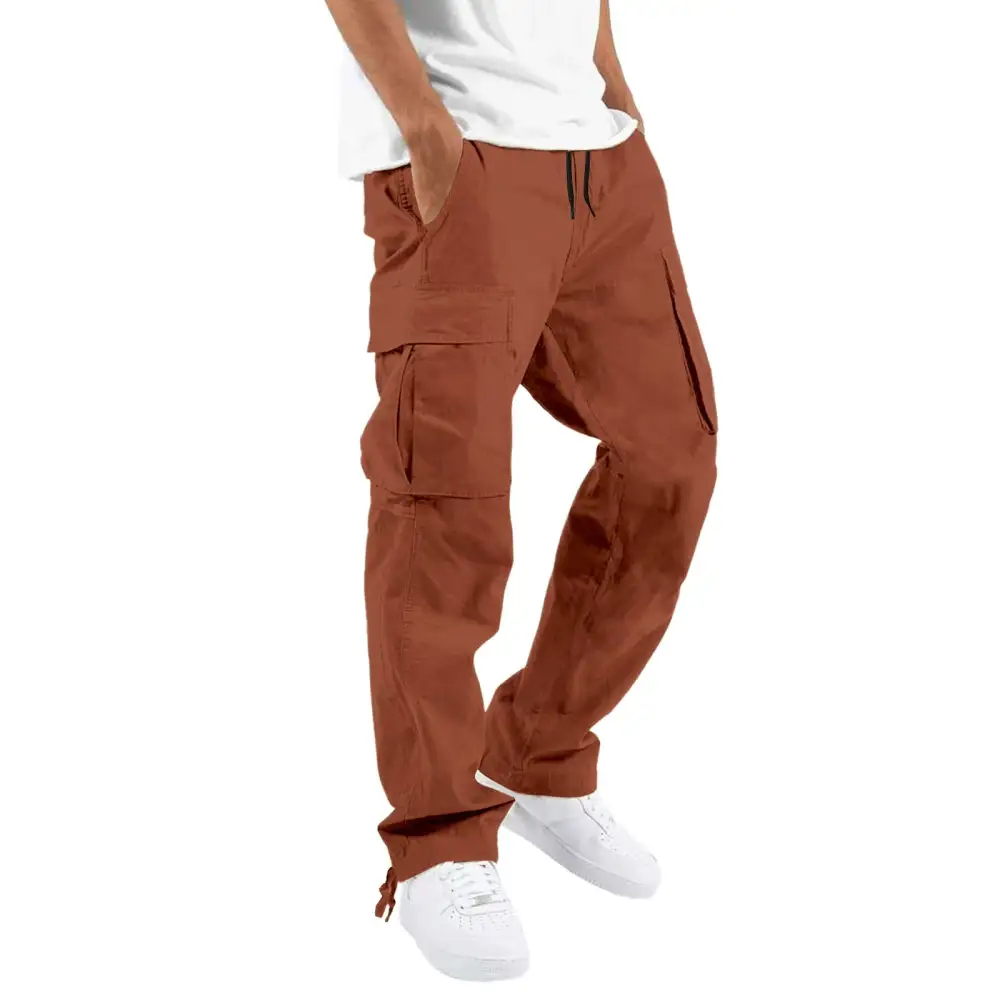 Men's Cargo Pants with Multifunctional Pockets and Relaxed Fit