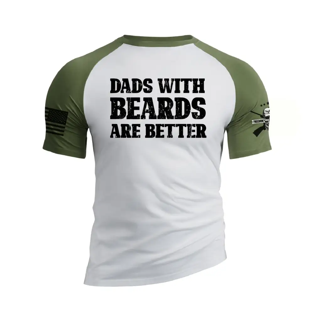 DADS WITH BEARDS ARE BETTER RAGLAN GRAPHIC TEE
