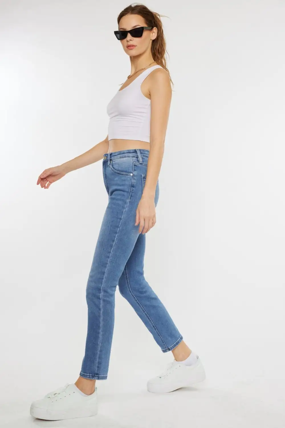 Contoured High Waist Denim Jeans