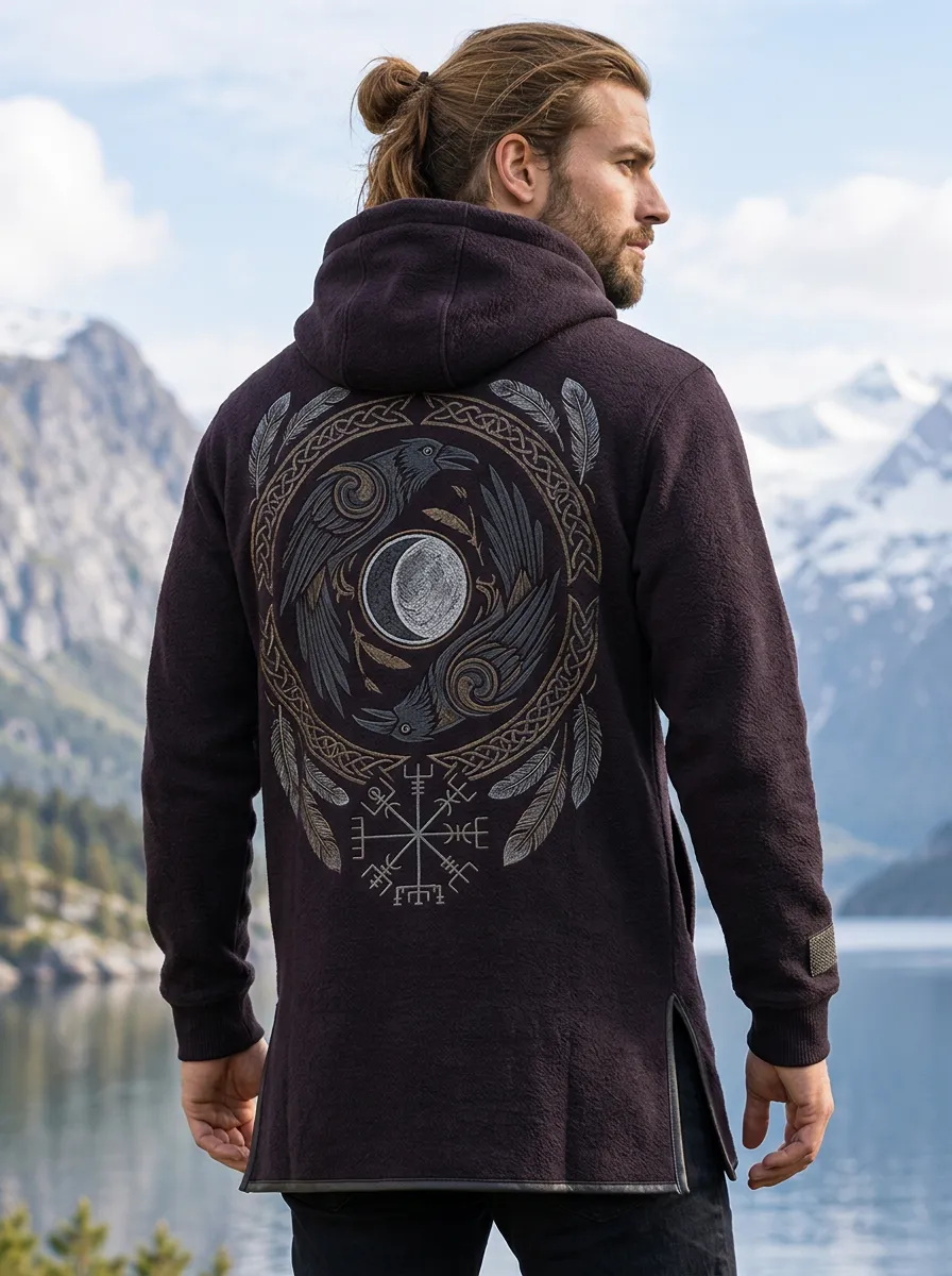 Men's Fleece-Look Raven Pullover Hoodie