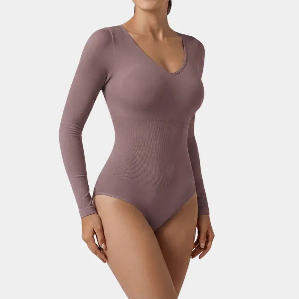 Long Sleeve V Neck Bodysuit