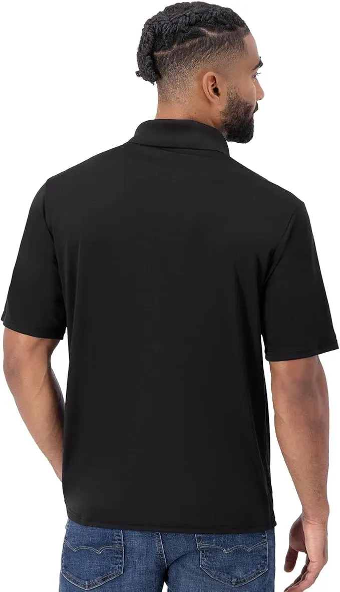 Men's Cool Short-Sleeve Polo Shirt with Three-Button Placket