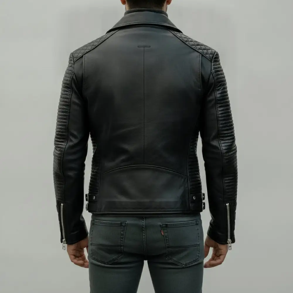 Statement Leather Biker Motorcycle Multi Pocket Jacket